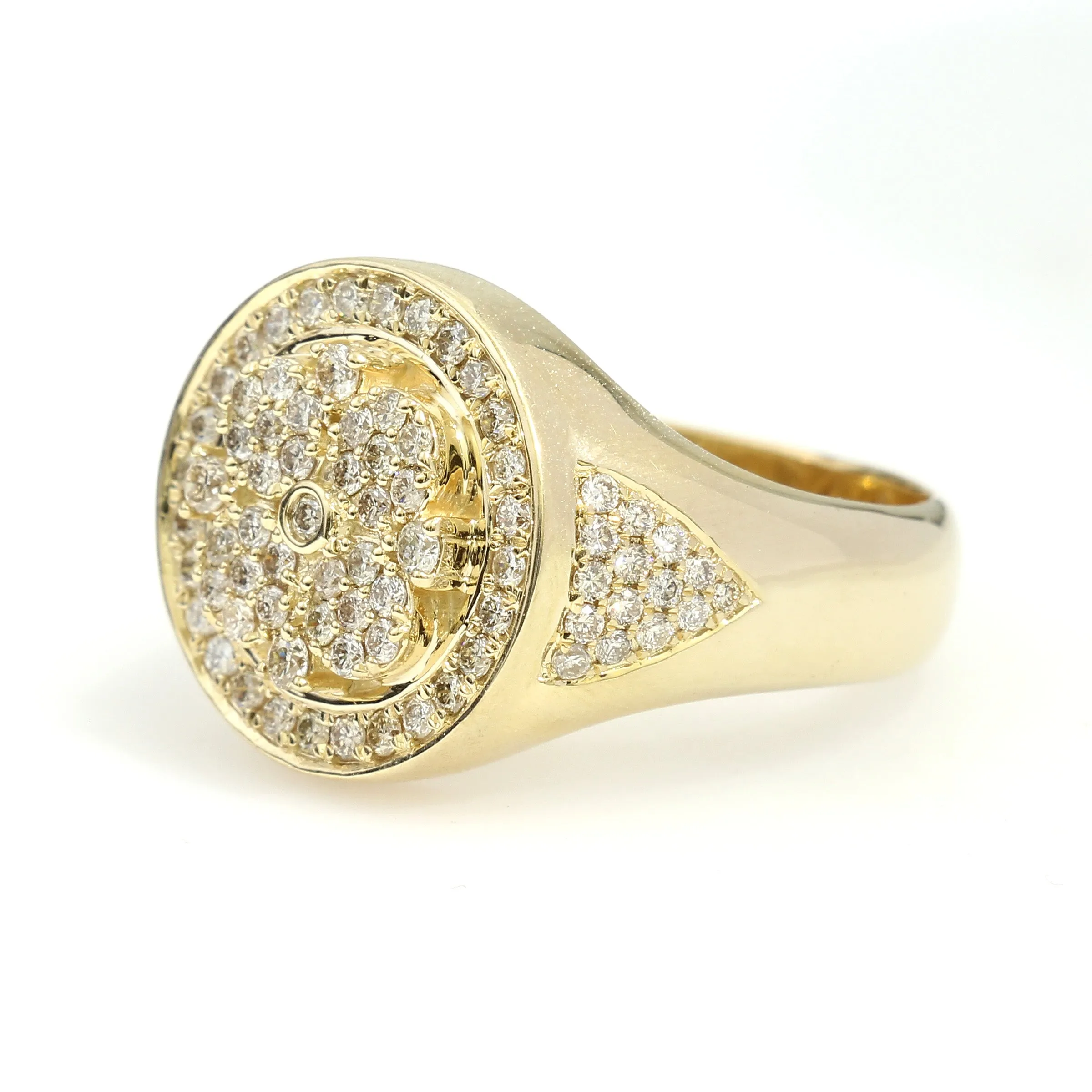 10K Yellow Gold Diamond Cluster Ring 1.15 Ctw