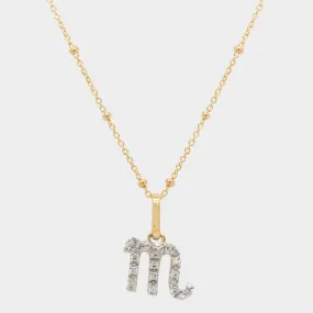 14k Diamond Zodiac Pendant Necklace