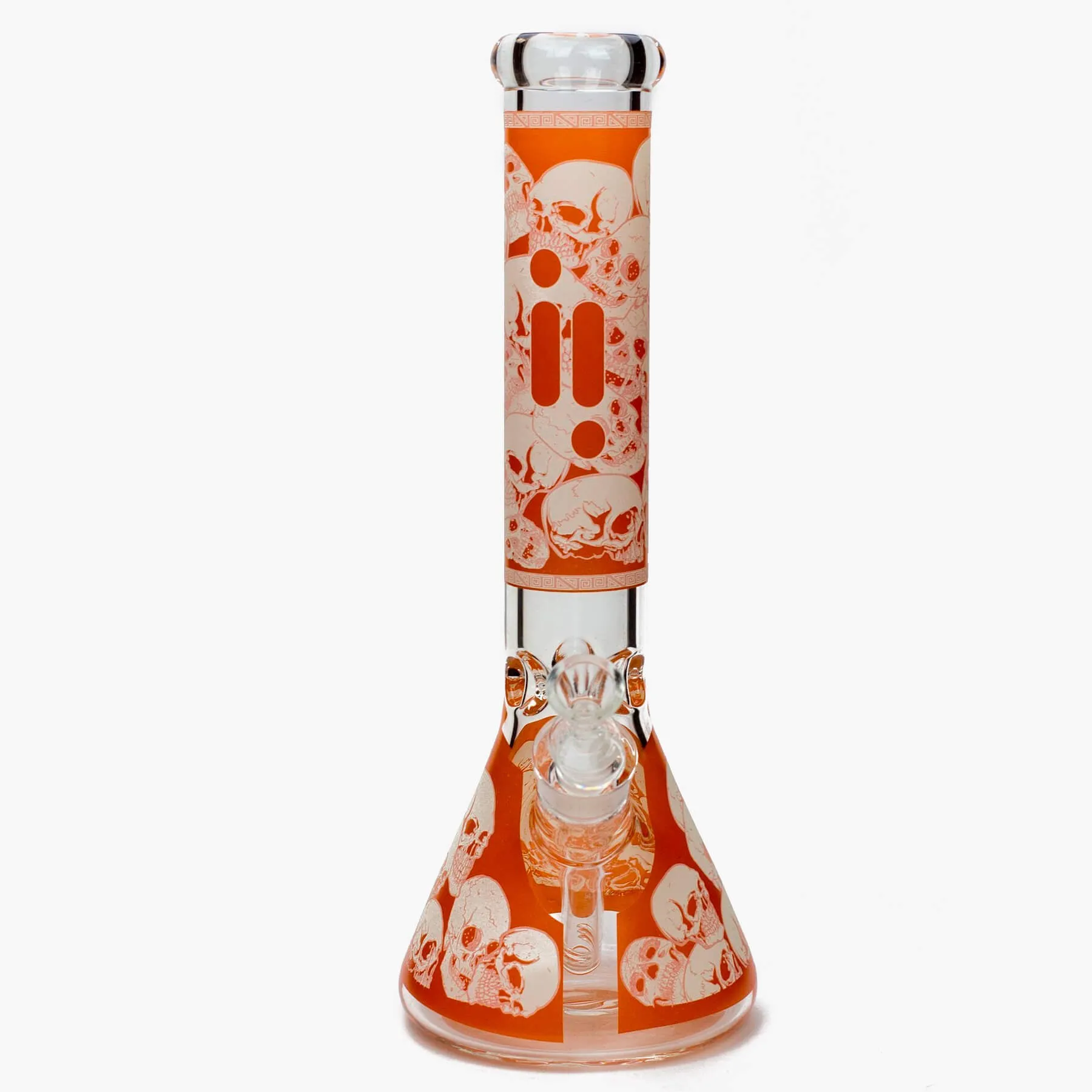 14" Infyniti Skull Glow In The Dark Beaker Bong