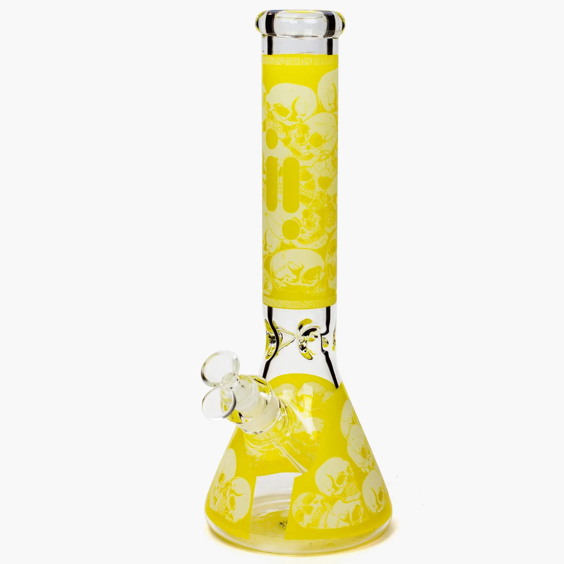 14" Infyniti Skull Glow In The Dark Beaker Bong