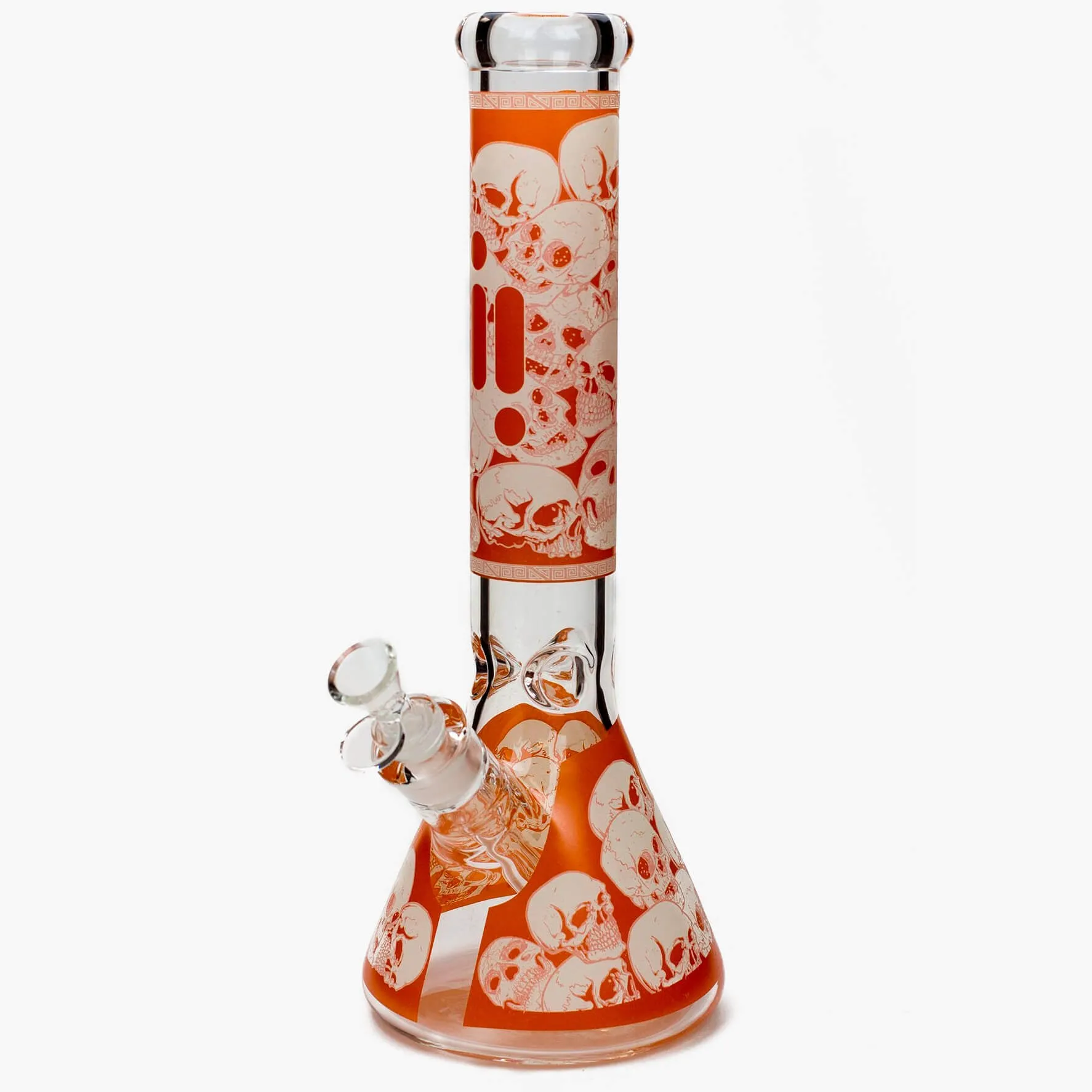 14" Infyniti Skull Glow In The Dark Beaker Bong