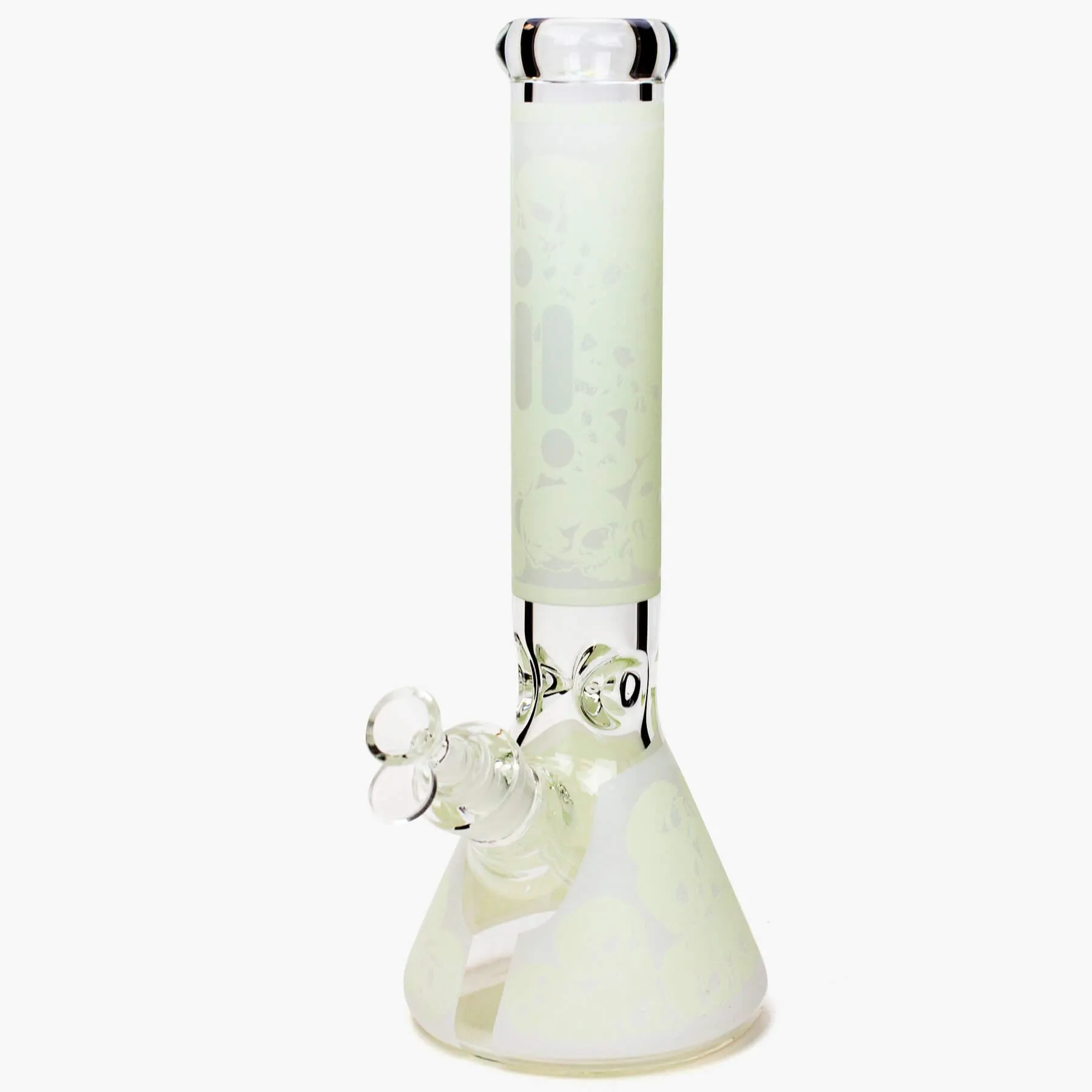 14" Infyniti Skull Glow In The Dark Beaker Bong