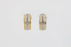 18k White Gold & 24k Yellow Gold 0.78tcw Diamond Earrings (12.09g.)