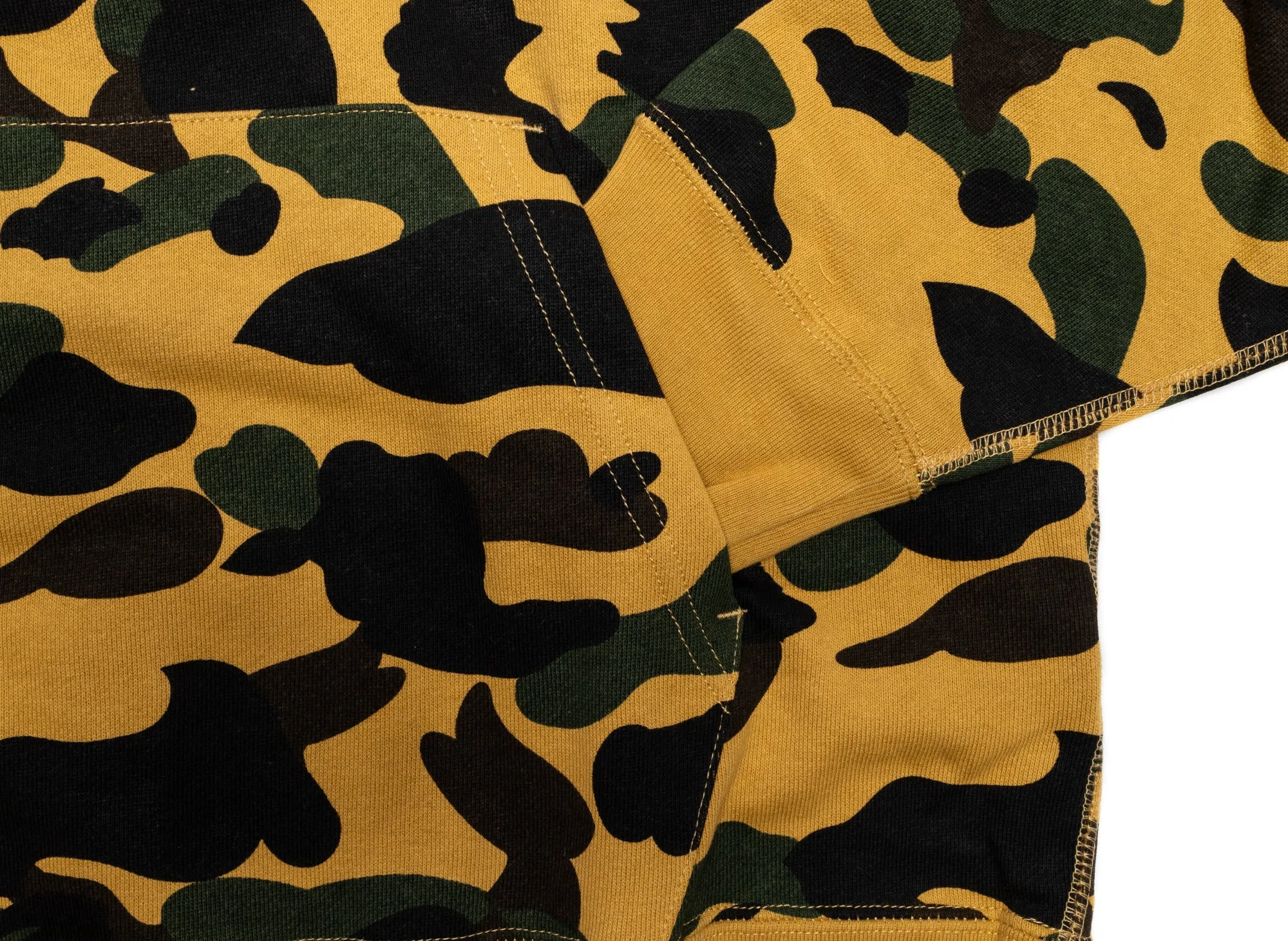 A Bathing Ape 1st Camo College Pullover Hoodie in Yellow xld