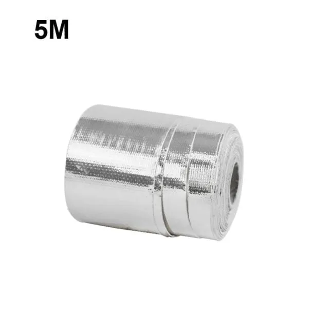 A Gold Car Thermal Exhaust Tape Air Intake Heat Insulation Shield Wrap 50mm Reflective Heat Barrier Self Adhesive Engine 5/10M