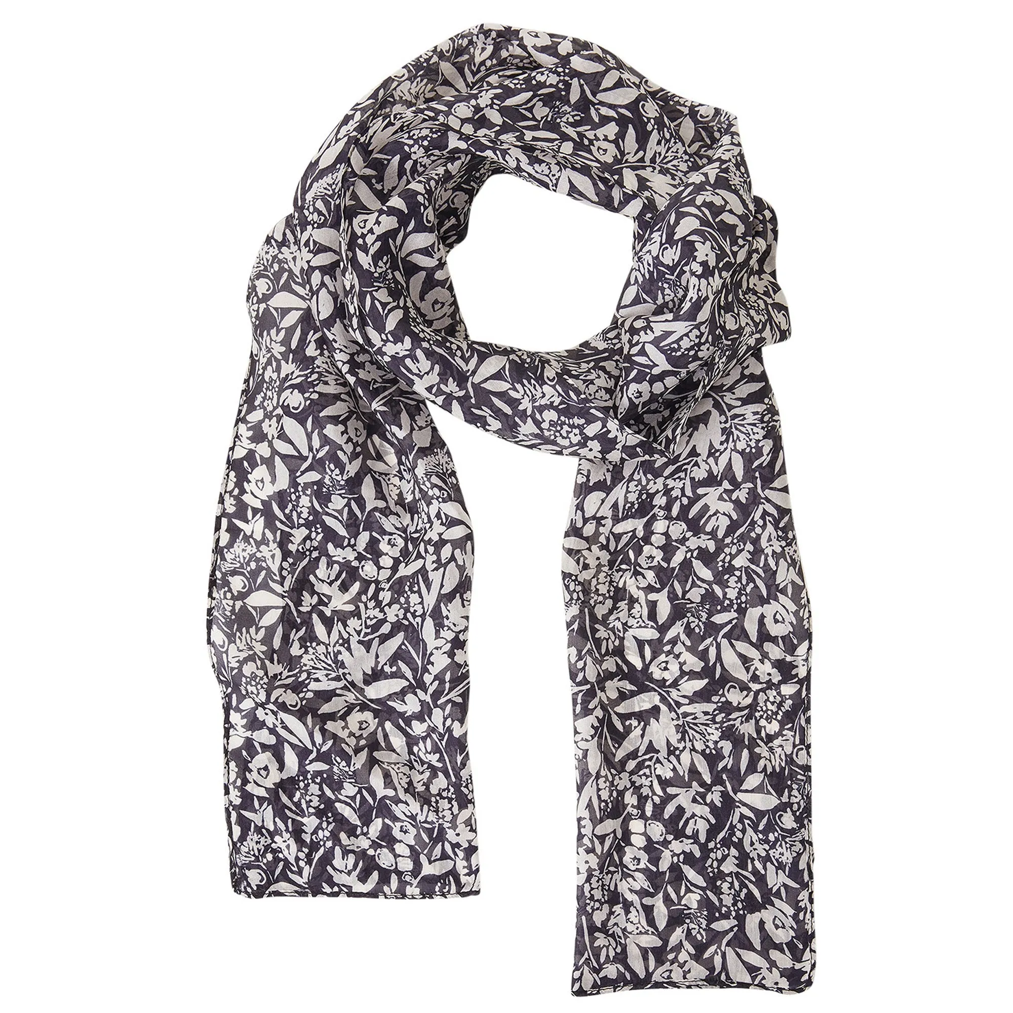 Accessorize London Women's Blue Ditsy Silk Scarf