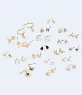 Aeropostale Womens' Eye-cons Hoop & Stud Earring 20-Pack - -colored - Size One Size - Metal - Teen Fashion & Clothing Multi