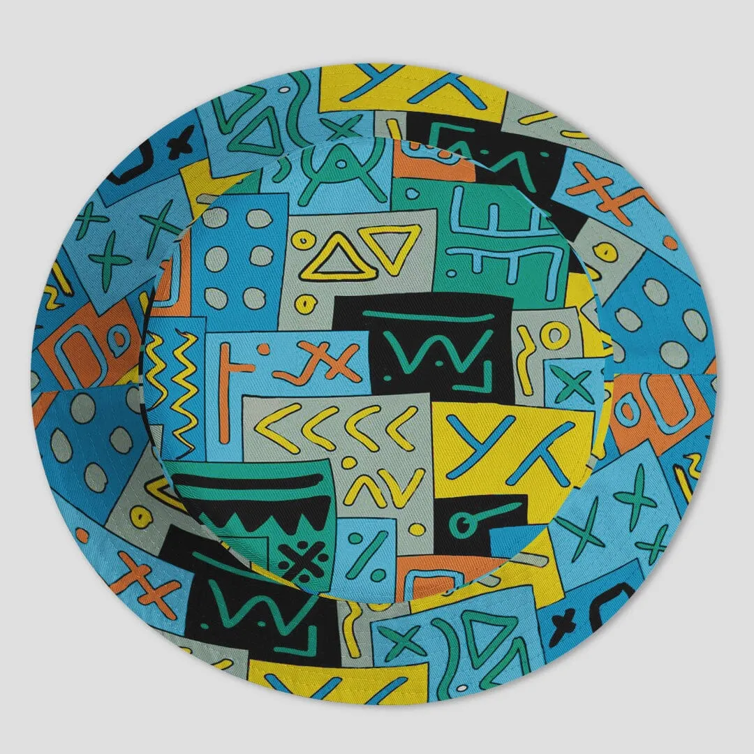 African Pattern Art & Mud Cloth Reversible Bucket Hat