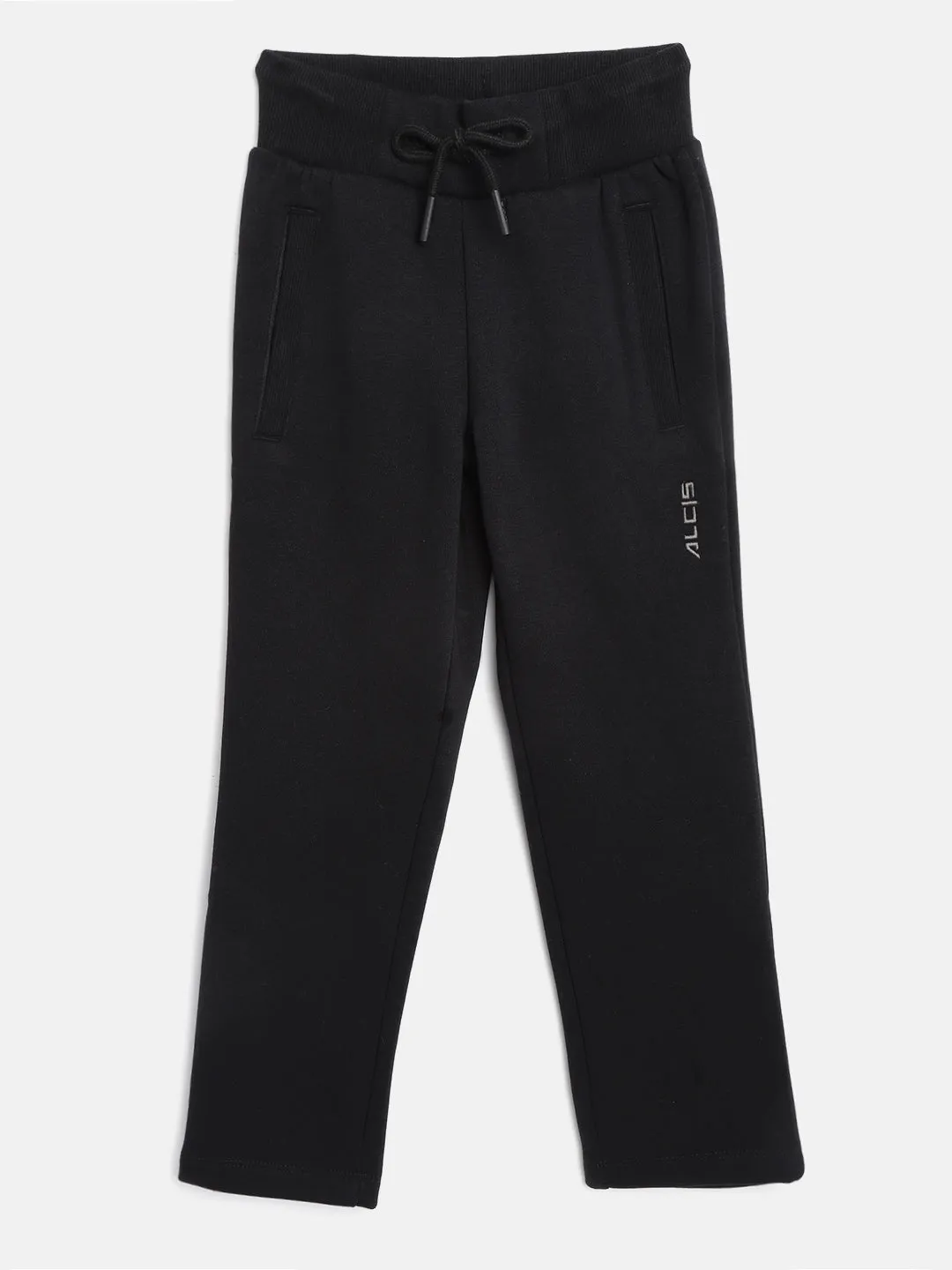 Alcis Girls Solid Black Track Pants