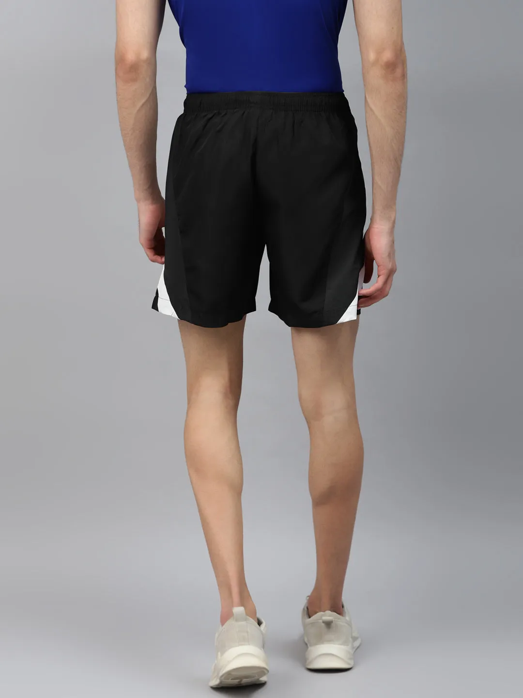 Alcis Men Black Solid Slim Fit Sports Shorts