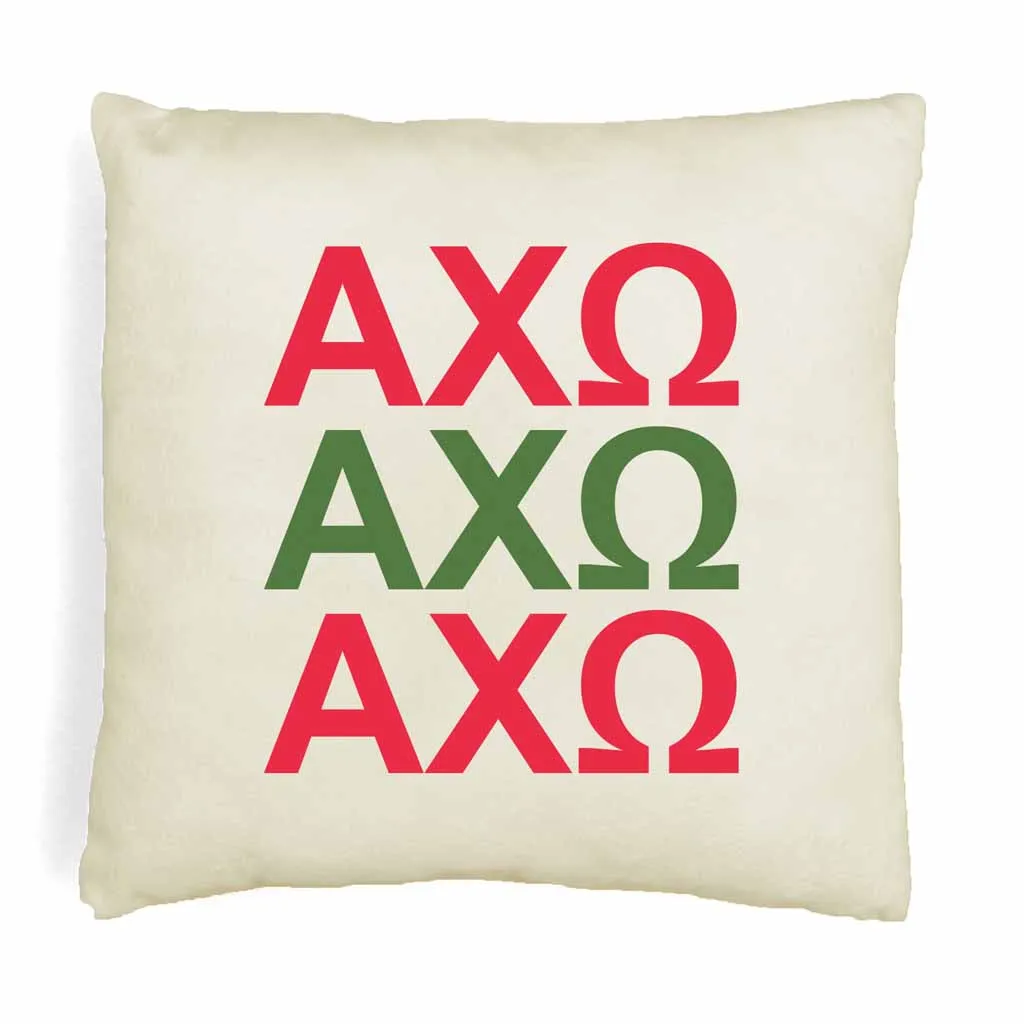 Alpha Chi Omega Throw Pillow Cover with Greek Letters