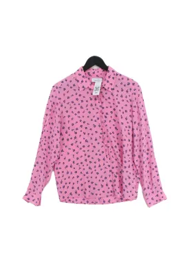 & Other Stories Women's Blouse UK 16 Pink 100% Silk