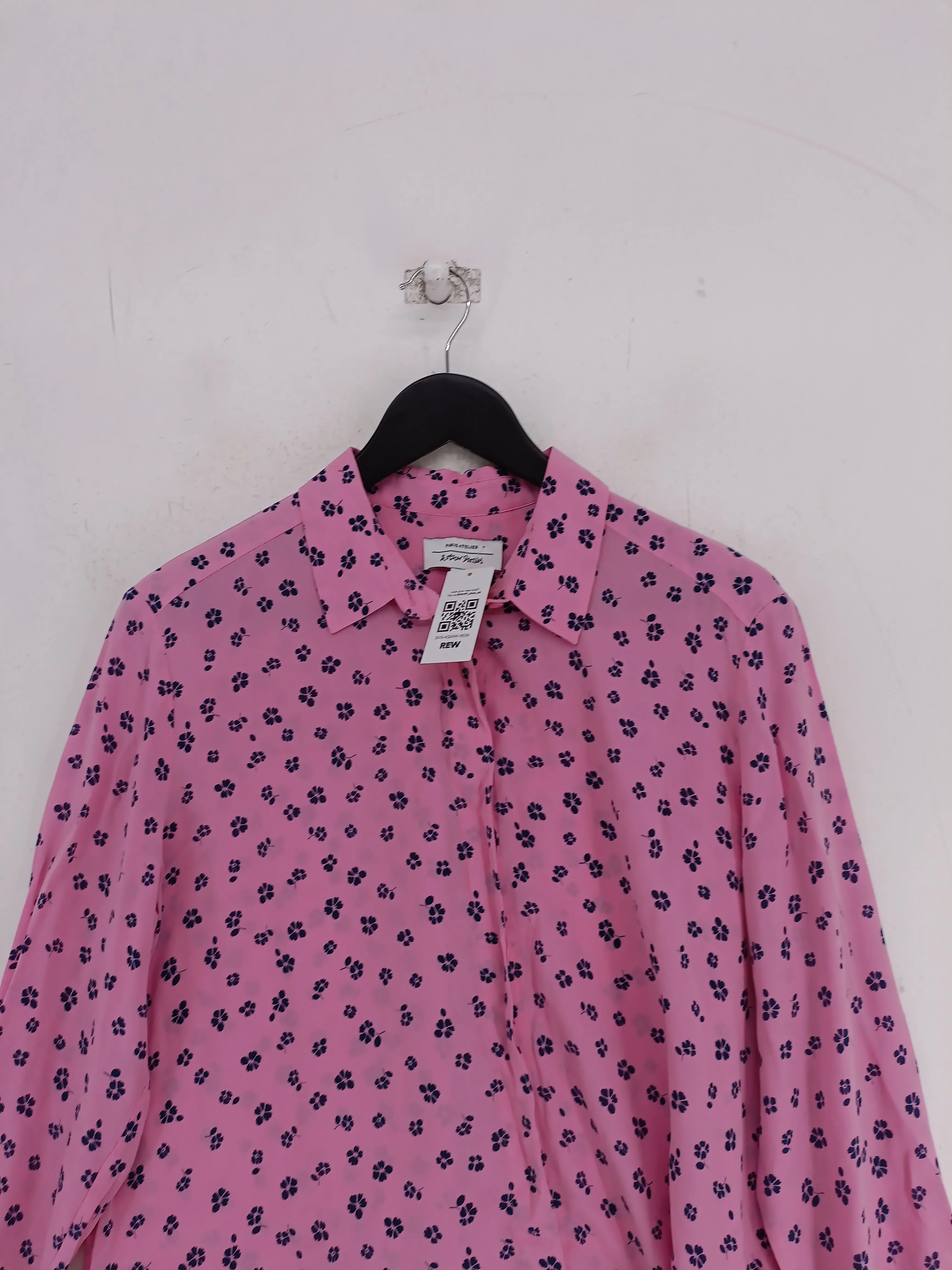 & Other Stories Women's Blouse UK 16 Pink 100% Silk