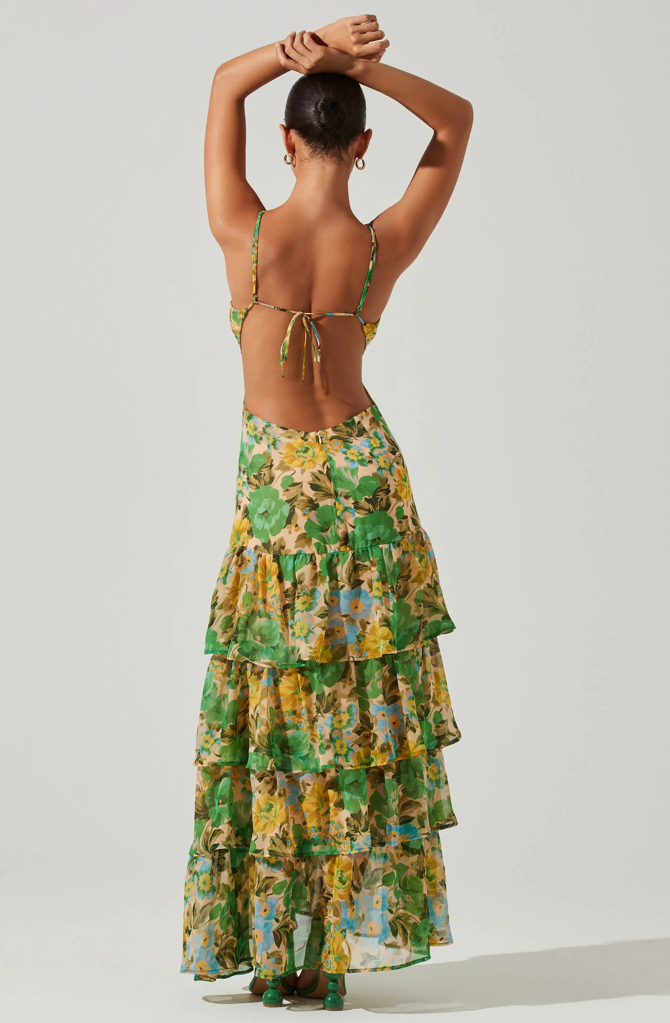 Aneira Floral Tiered Maxi Dress