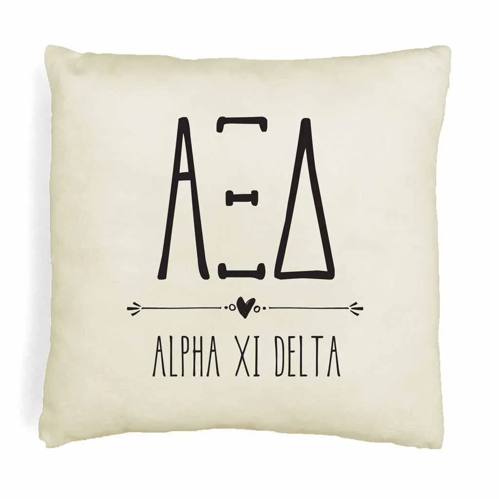 AXID Greek Boho Sorority Throw Pillow Cover for Dorm or Apartment