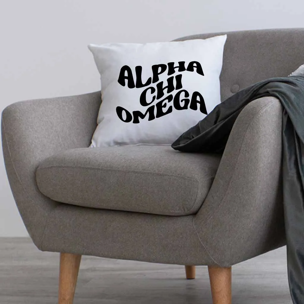 AXO Greek Mod Design on a Sorority Throw Pillow Cover for Dorm Room or Apartment Decor