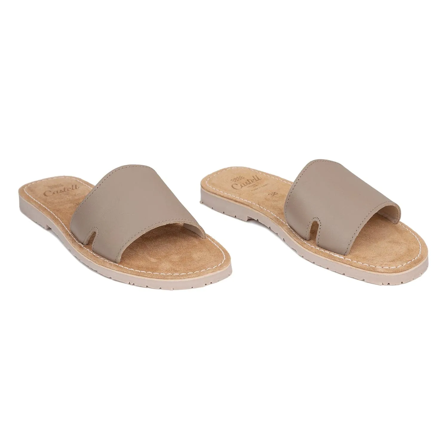 Basic Leather Menorcan Sandals With Open Toe For Women - Shark ST 2360 A Ciervo