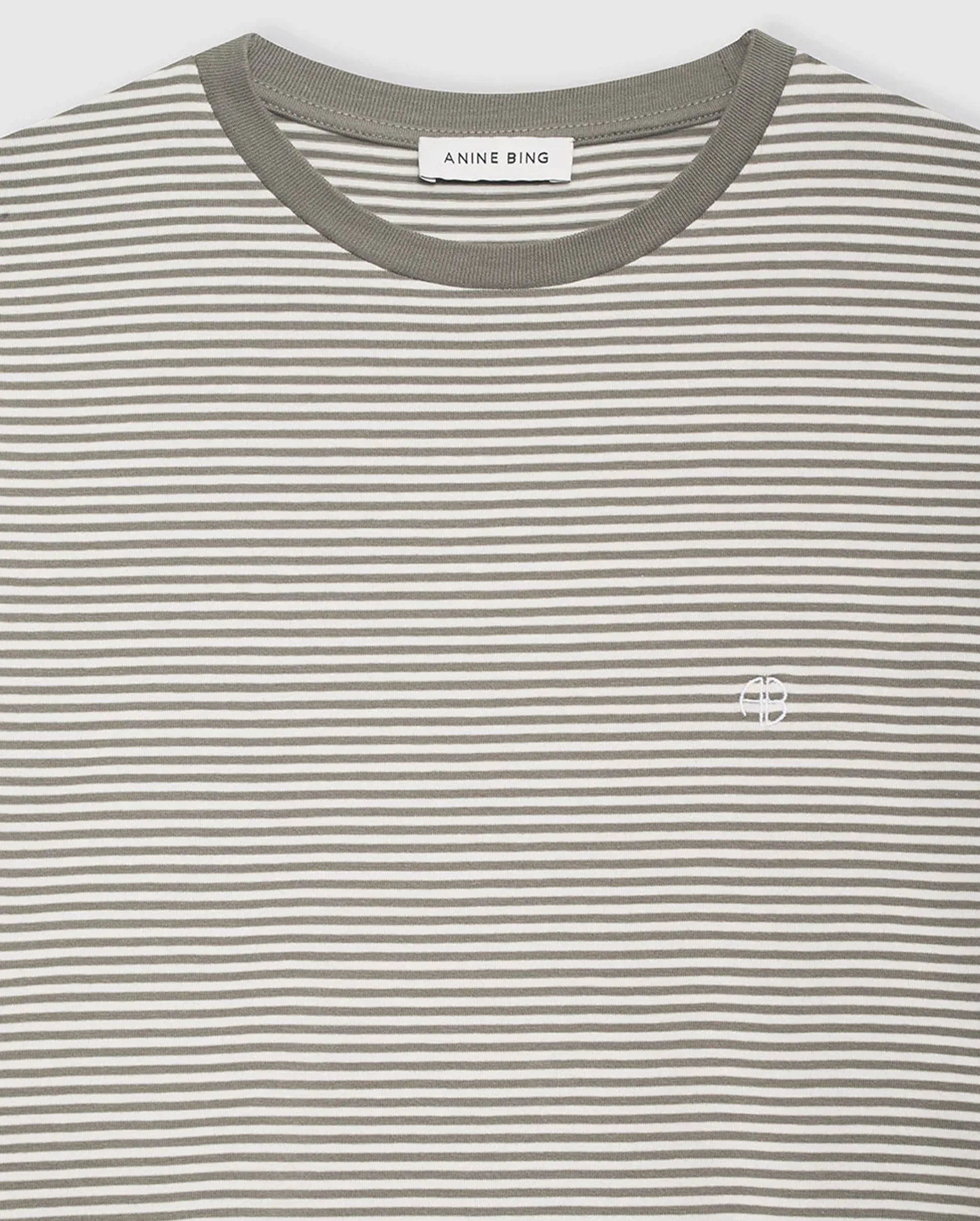 BO TEE / OLIVE AND IVORY STRIPE