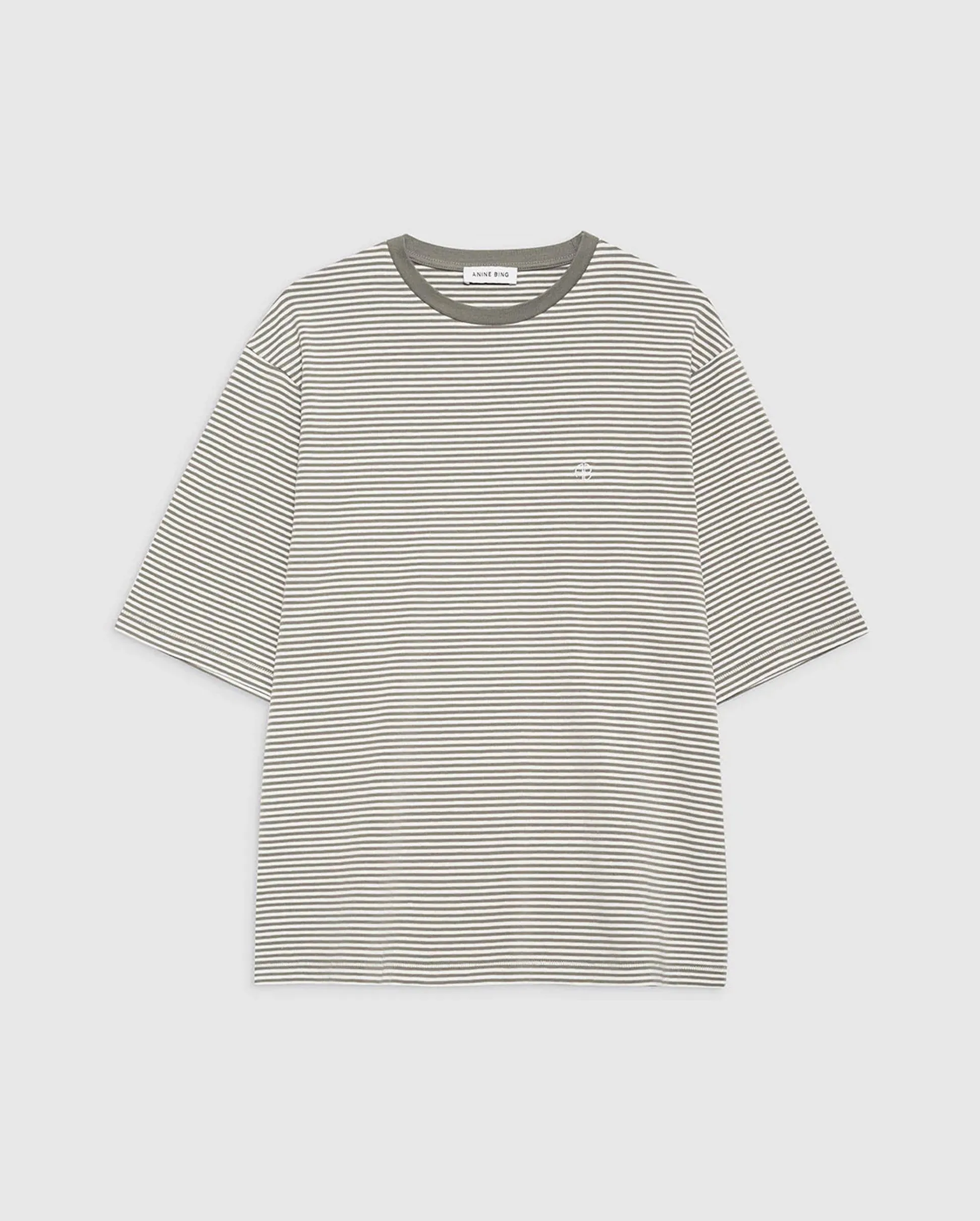 BO TEE / OLIVE AND IVORY STRIPE