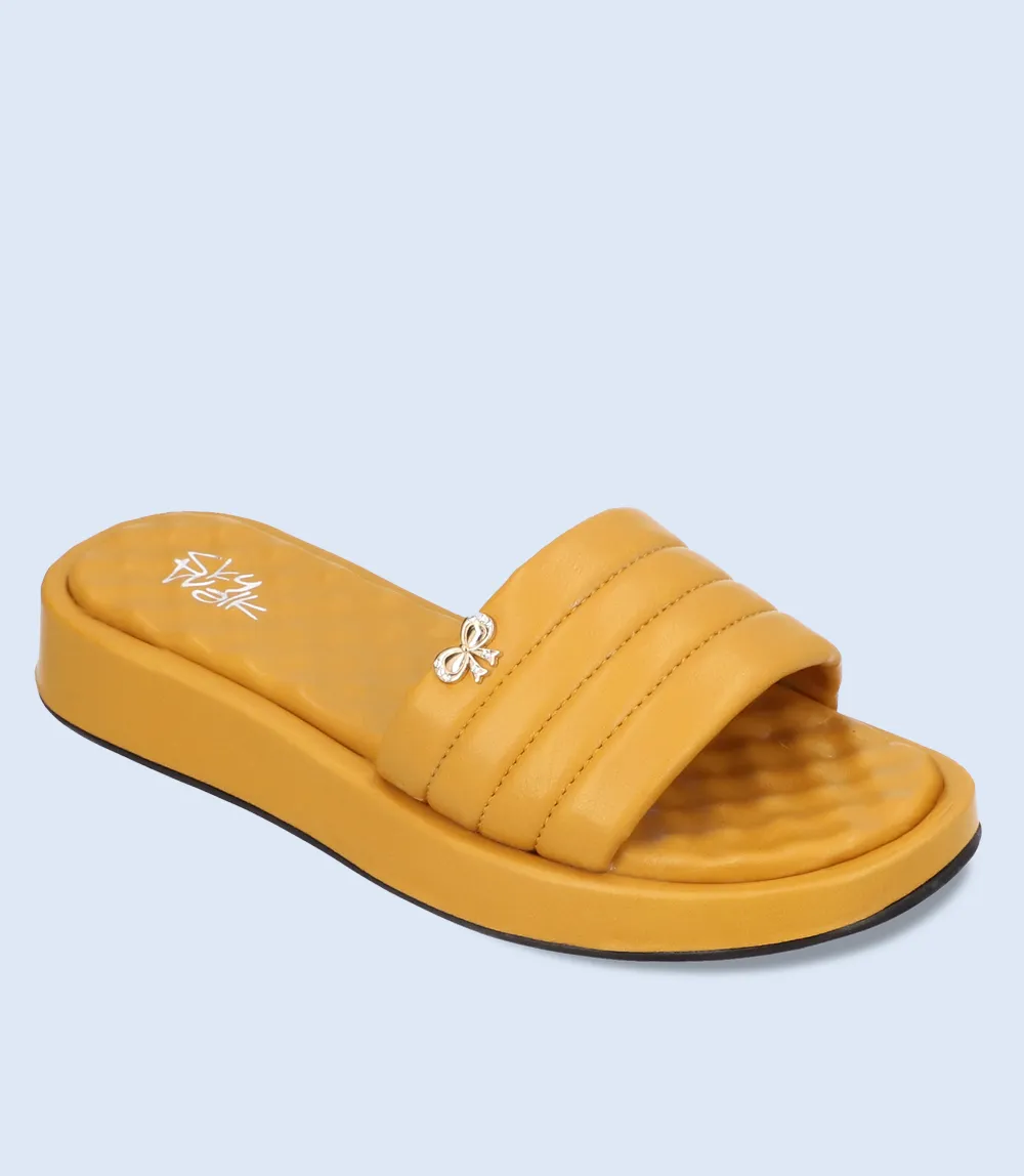 BW8031-MUSTARD-Women Comfort Slipper