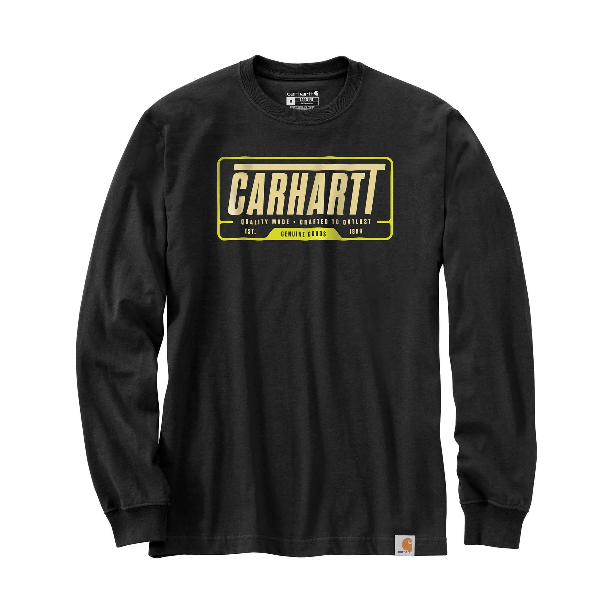 Carhartt Men's Loose Fit Heavyweight Long Sleeve Outlast Graphic T Shirt - Black/Yellow