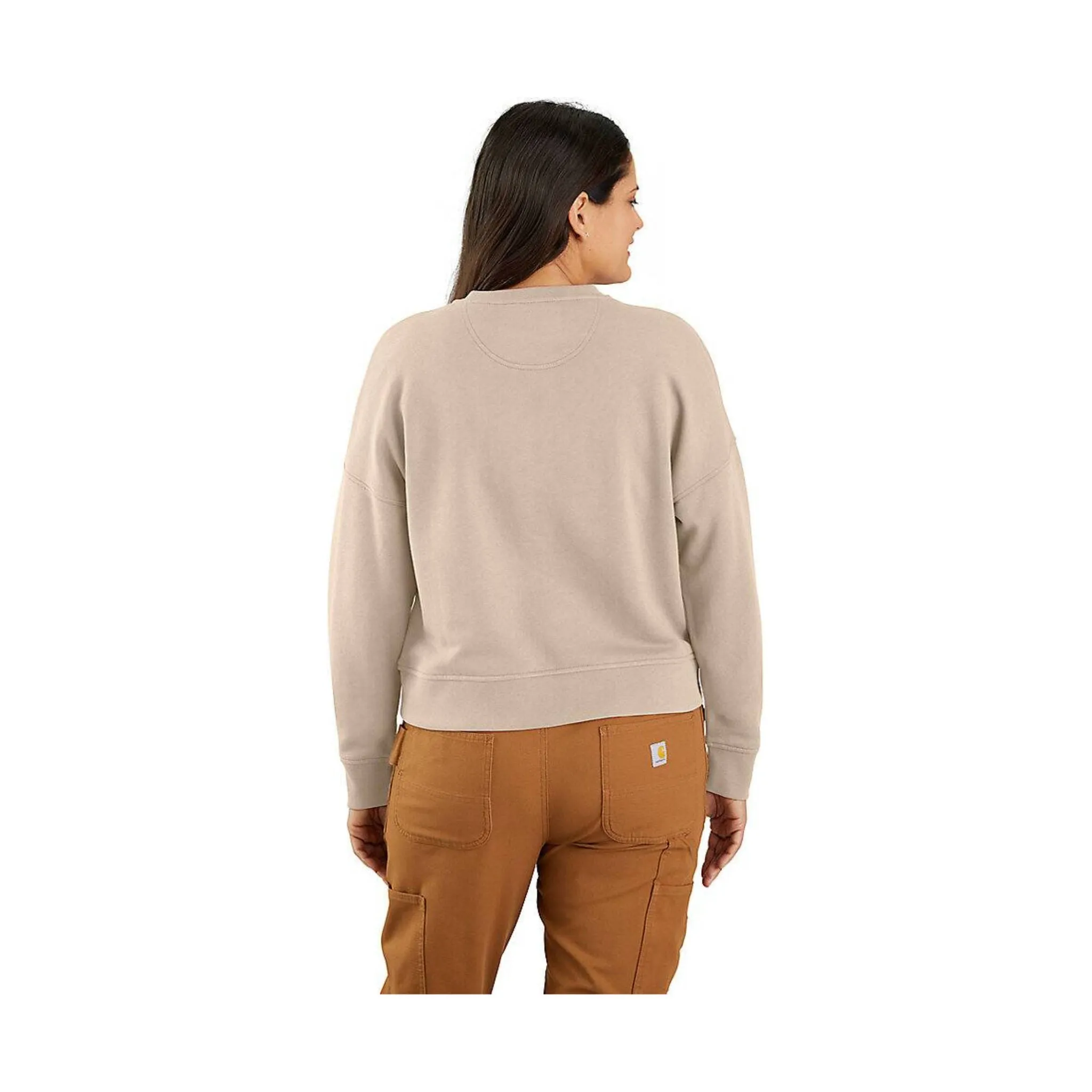 Carhartt Women's Tencel Fiber Series Loose Fit French Terry Henley Sweatshirt - Stone Ash