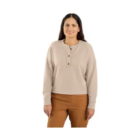 Carhartt Women's Tencel Fiber Series Loose Fit French Terry Henley Sweatshirt - Stone Ash