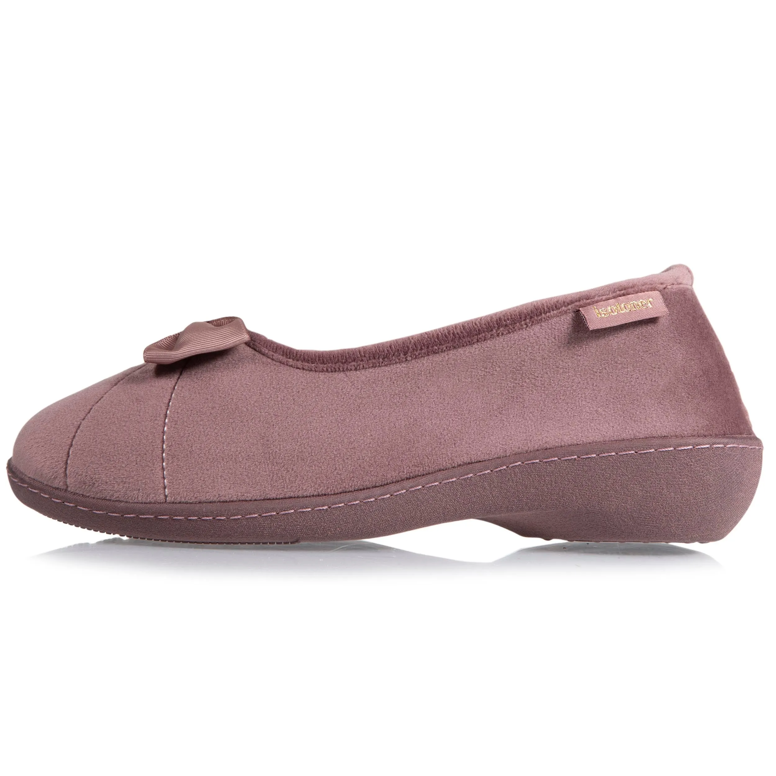 Chaussons ballerines talon Femme Taupe