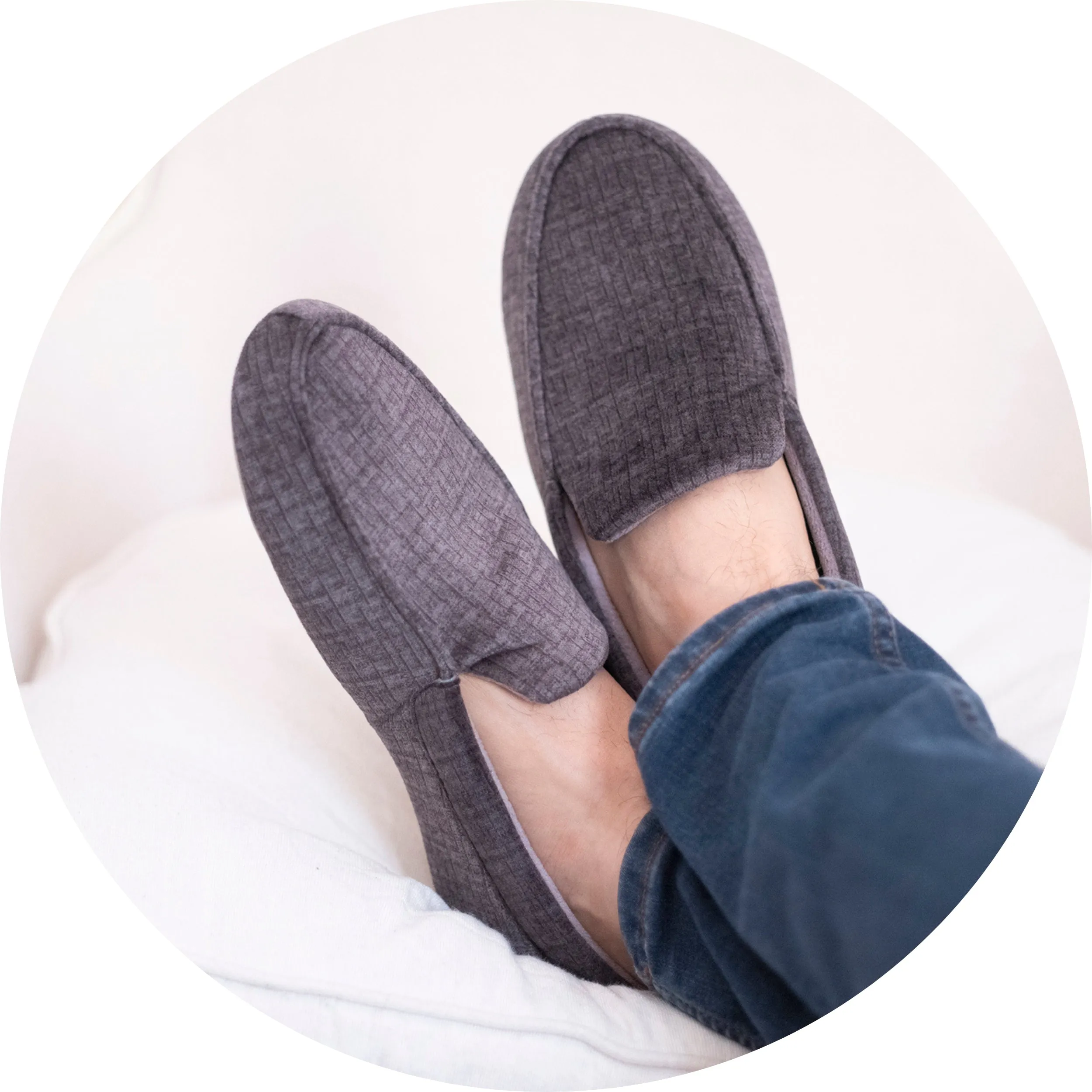 Chaussons mocassins Homme Gris