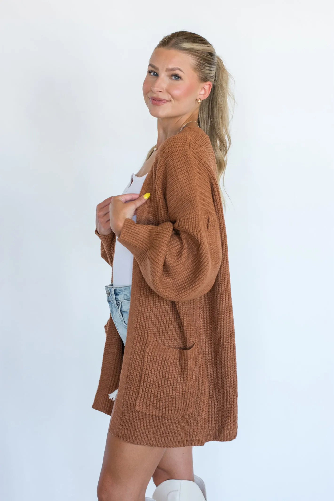 Comfort at Max Level Camel Knit Cardigan