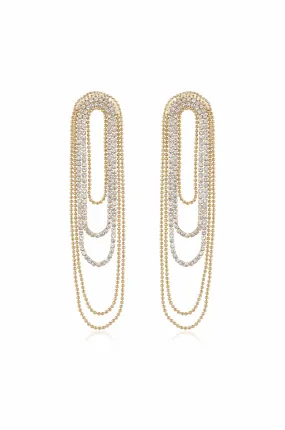 Crystal and Looped Chain Earrings