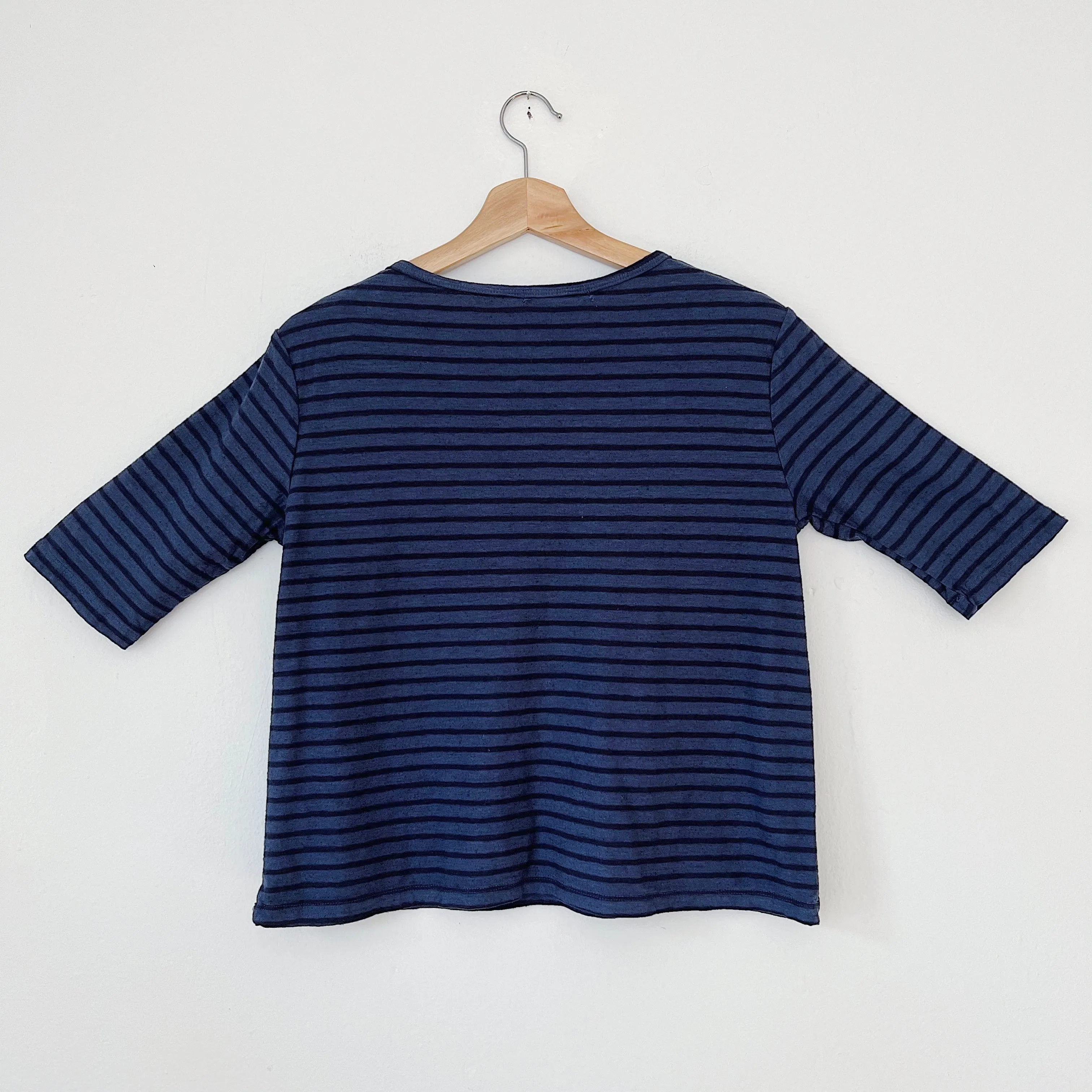 Cut Loose | Elbow Sleeve Top in Nightsky & Navy Stripe