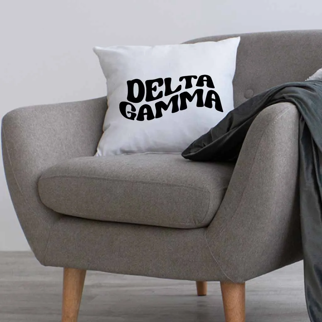 Delta Gamma Greek Mod Design on a Sorority Throw Pillow Cover for Dorm Room or Apartment Decor