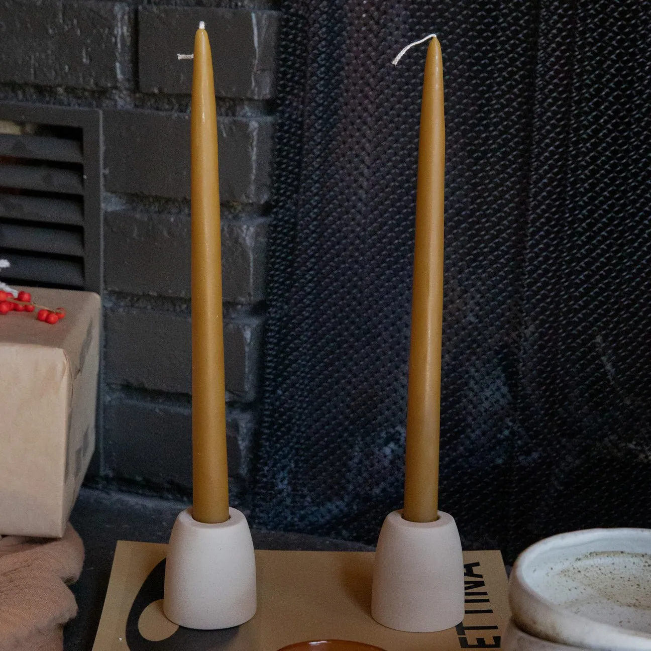 Dipped Taper Candles - 12" Miel