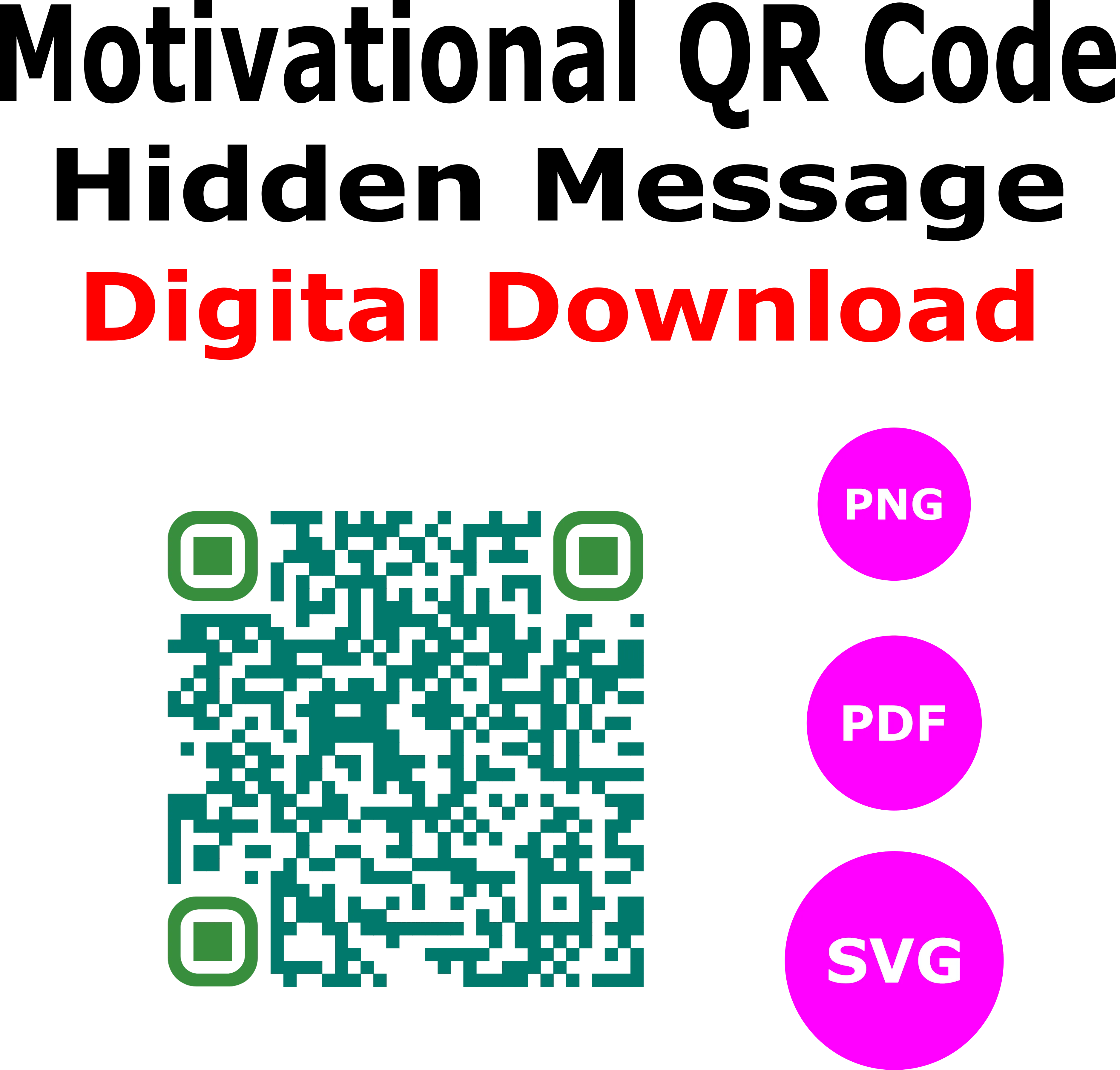 Downloadable QR Code - "God is in Control" Inspirational Message (PDF, SVG, PNG)