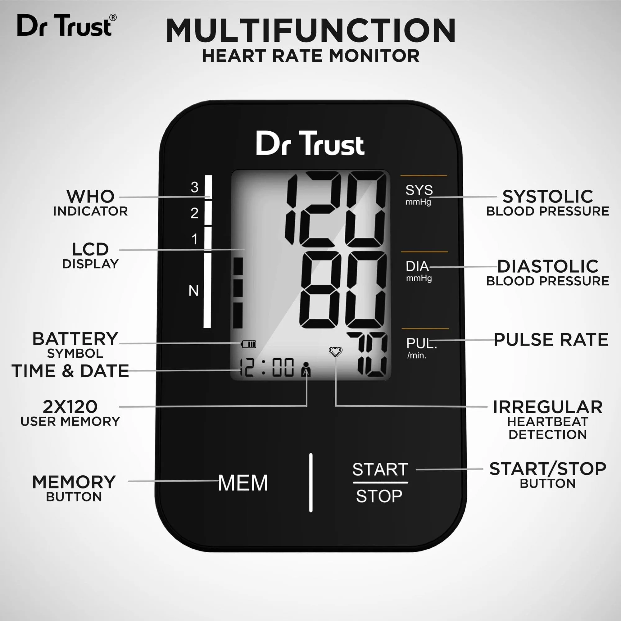 Dr Trust USA Comfort BP Monitor 121