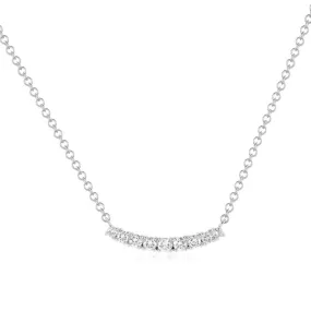 EF Collection - Full Cut Diamond Arc Necklace, White Gold