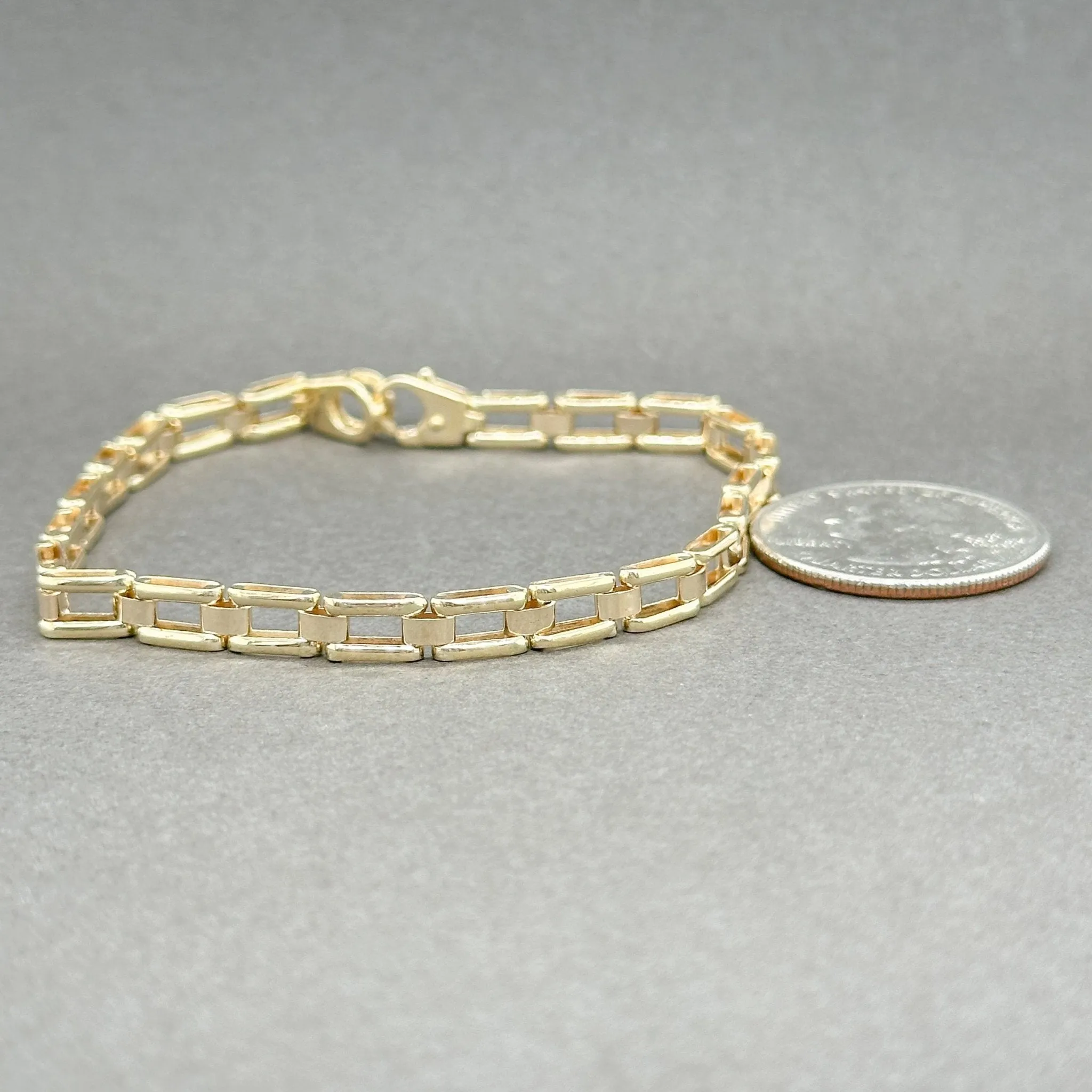 Estate 14K Y Gold 4.9mm Box Link Chain Bracelet