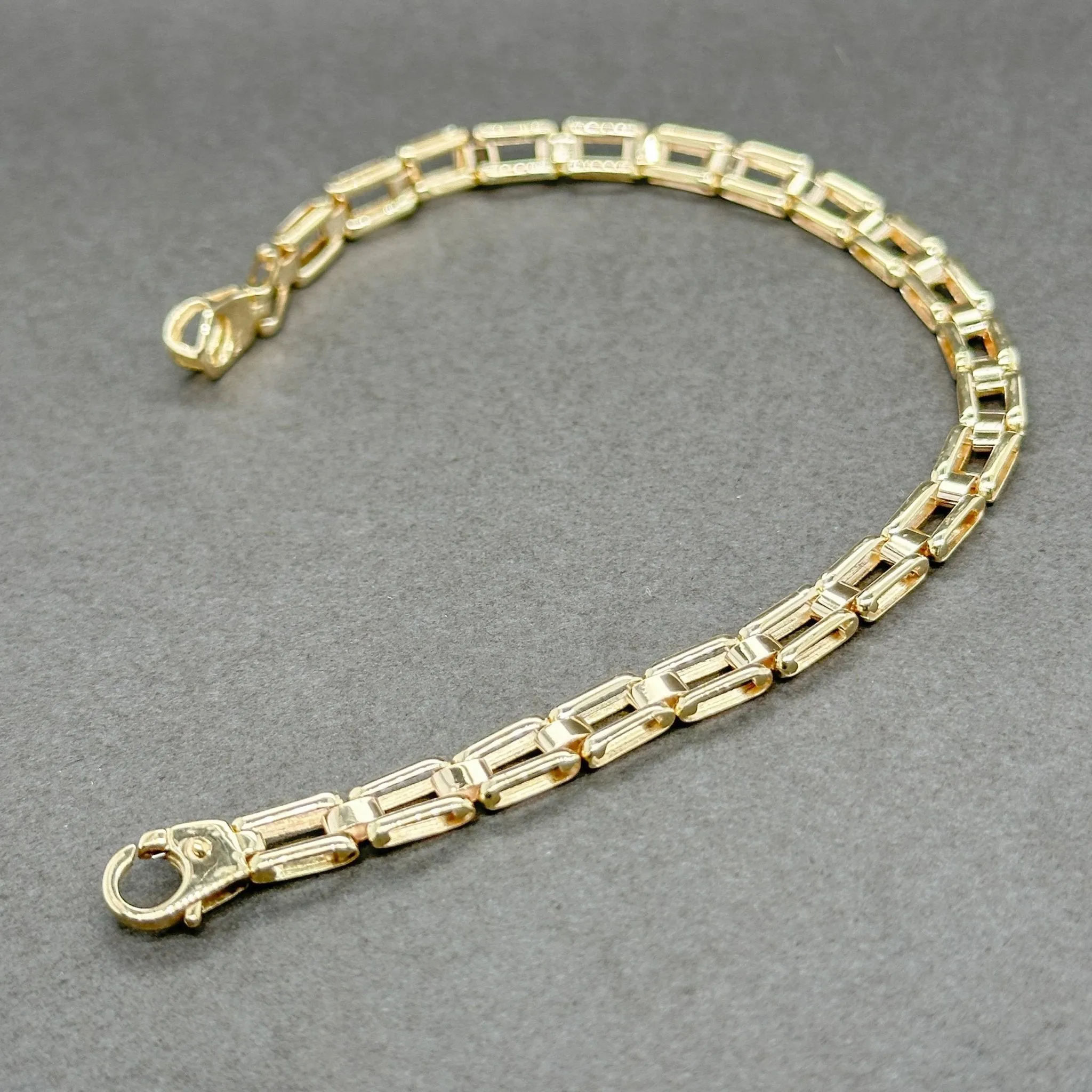 Estate 14K Y Gold 4.9mm Box Link Chain Bracelet