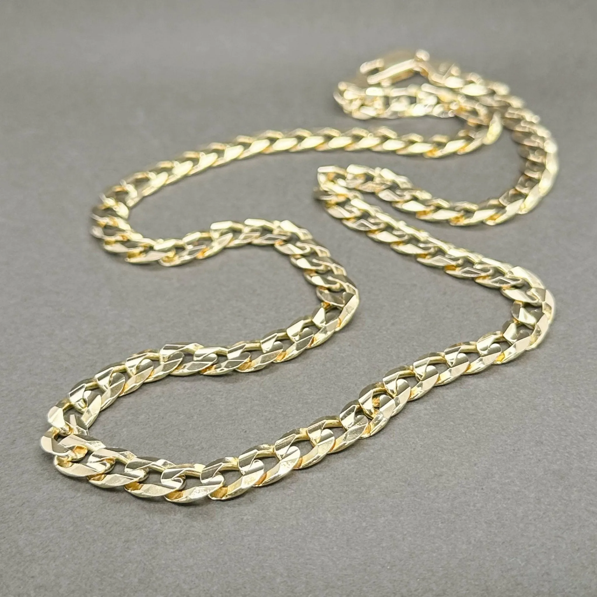 Estate 14K Y Gold 7.28mm 22” Concave Curb Link Chain