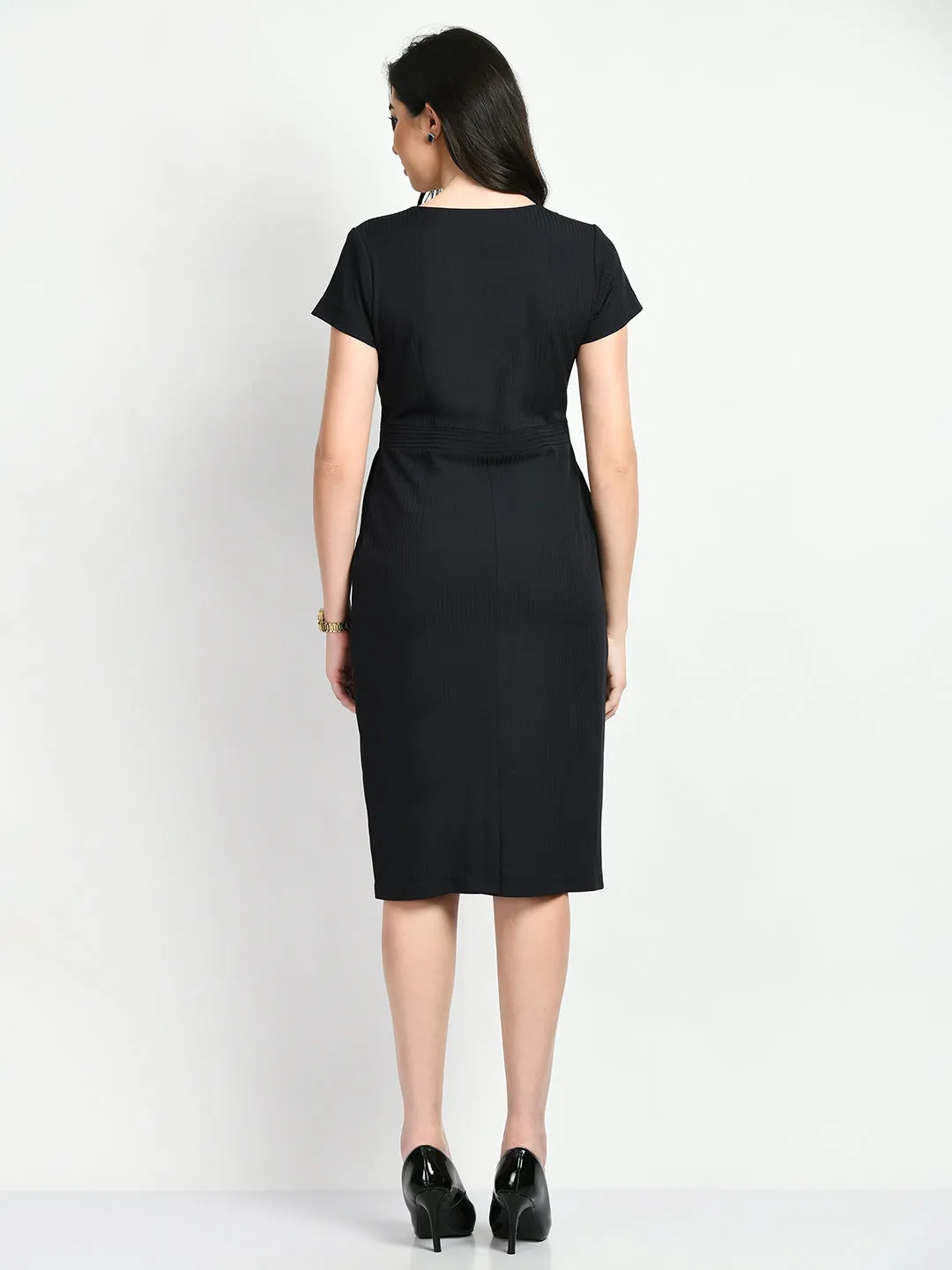 Exude Composure Sheath Dress (Navy)