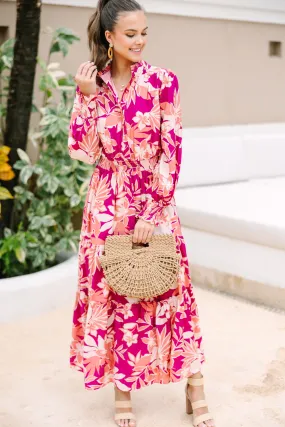 Fate: Get What You Love Magenta Pink Floral Maxi Dress