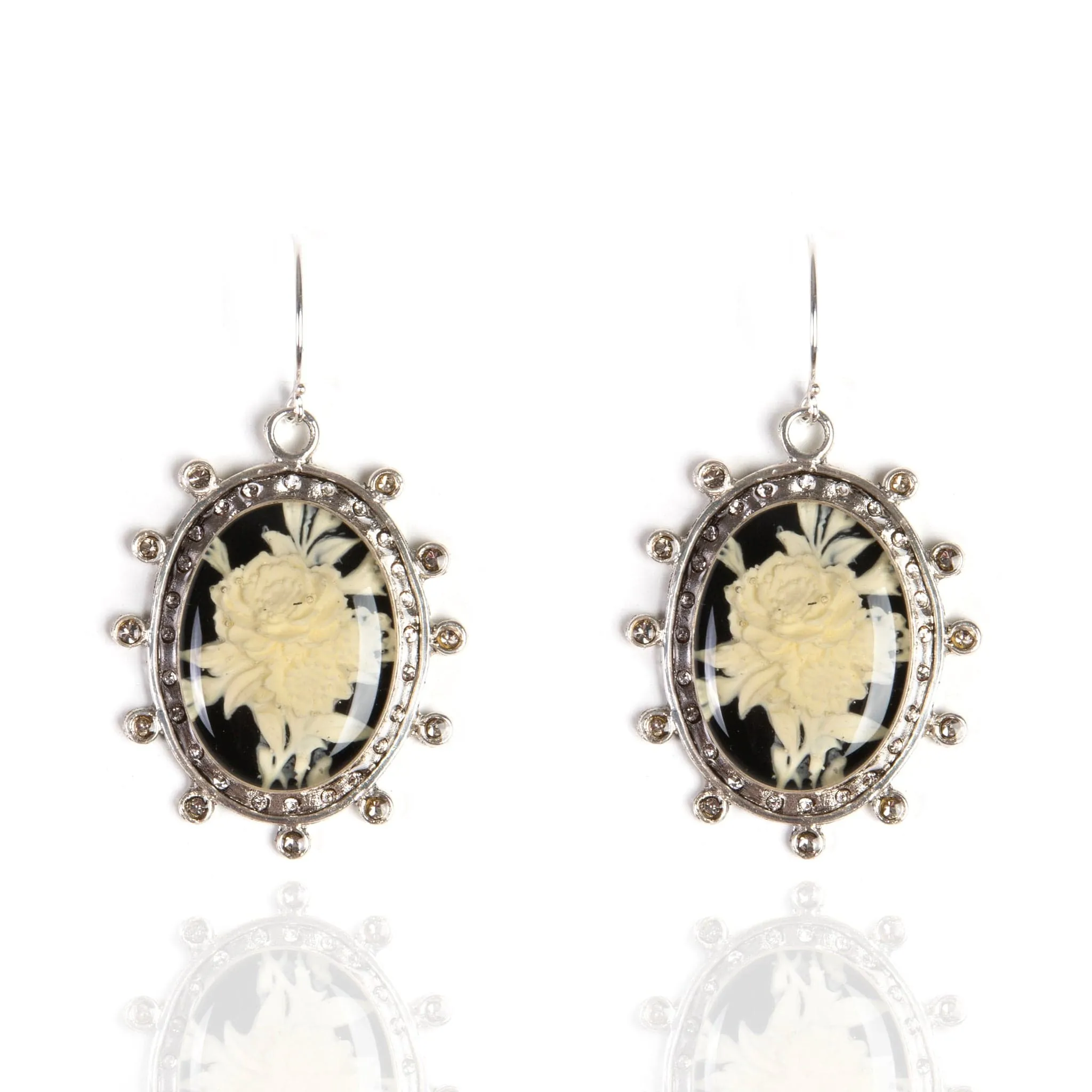 Floral Cameo Earrings