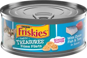 Friskies Tasty Treasures Prime Fillet with Ocean Fish & Tuna Scallop Flavor Canned Cat Food