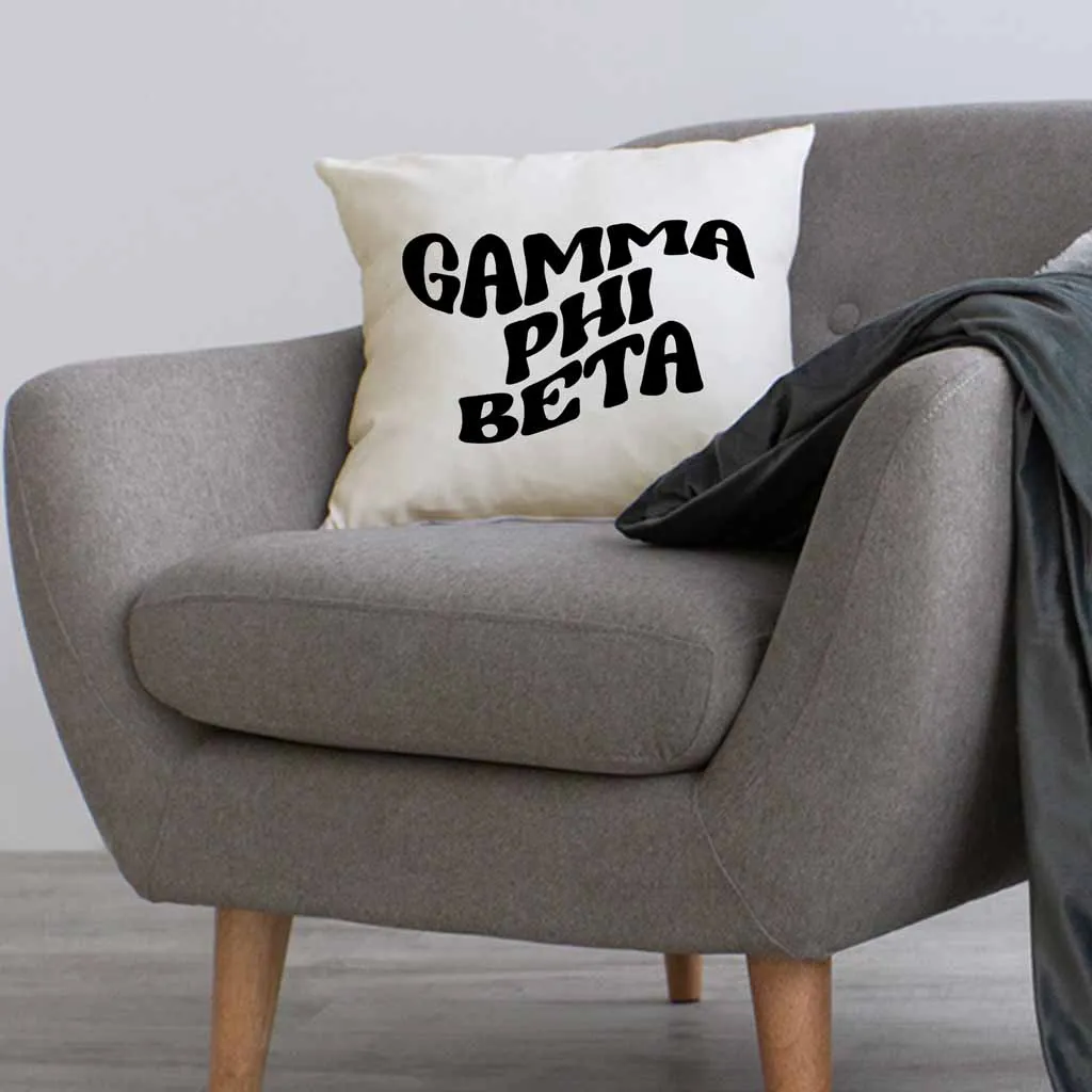 Gamma Phi Beta Greek Mod Design on a Sorority Throw Pillow Cover for Dorm Room or Apartment Decor