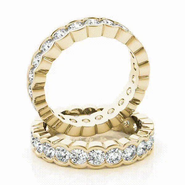 HARMONY 3.4 Carat Diamond Eternity Band in 14K - 18K Gold or Platinum 20 pointer G Color SI1 Clarity Half Bezel Setting By Mike Nekta SIZE 6