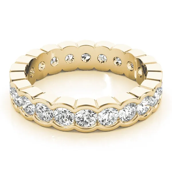 HARMONY 3.9 Carat Diamond Eternity Band in 14K - 18K Gold or Platinum 20 pointer G Color SI1 Clarity Half Bezel Setting By Mike Nekta SIZE 8