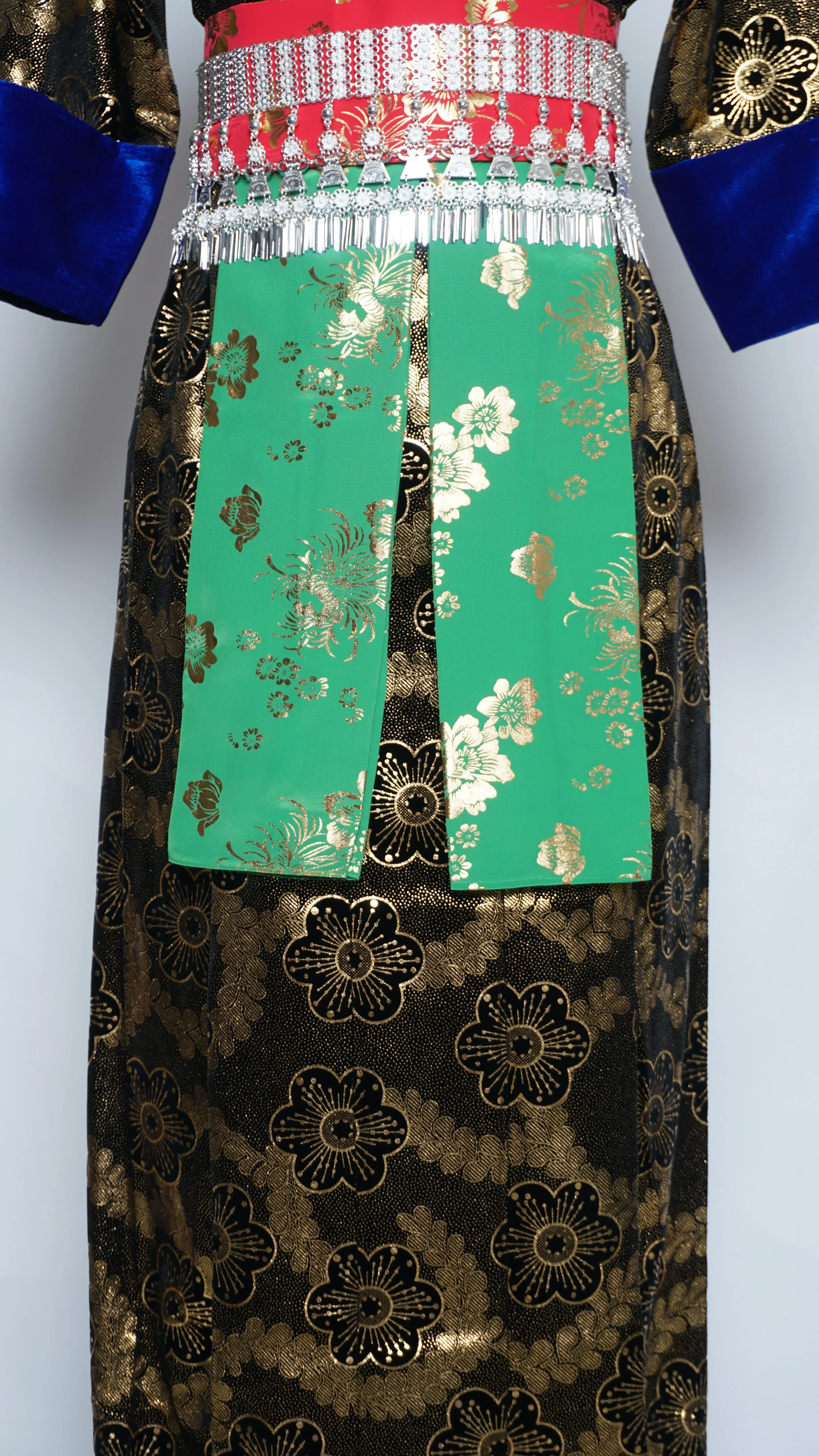 Hmong Xeev Gold Floral Velvet