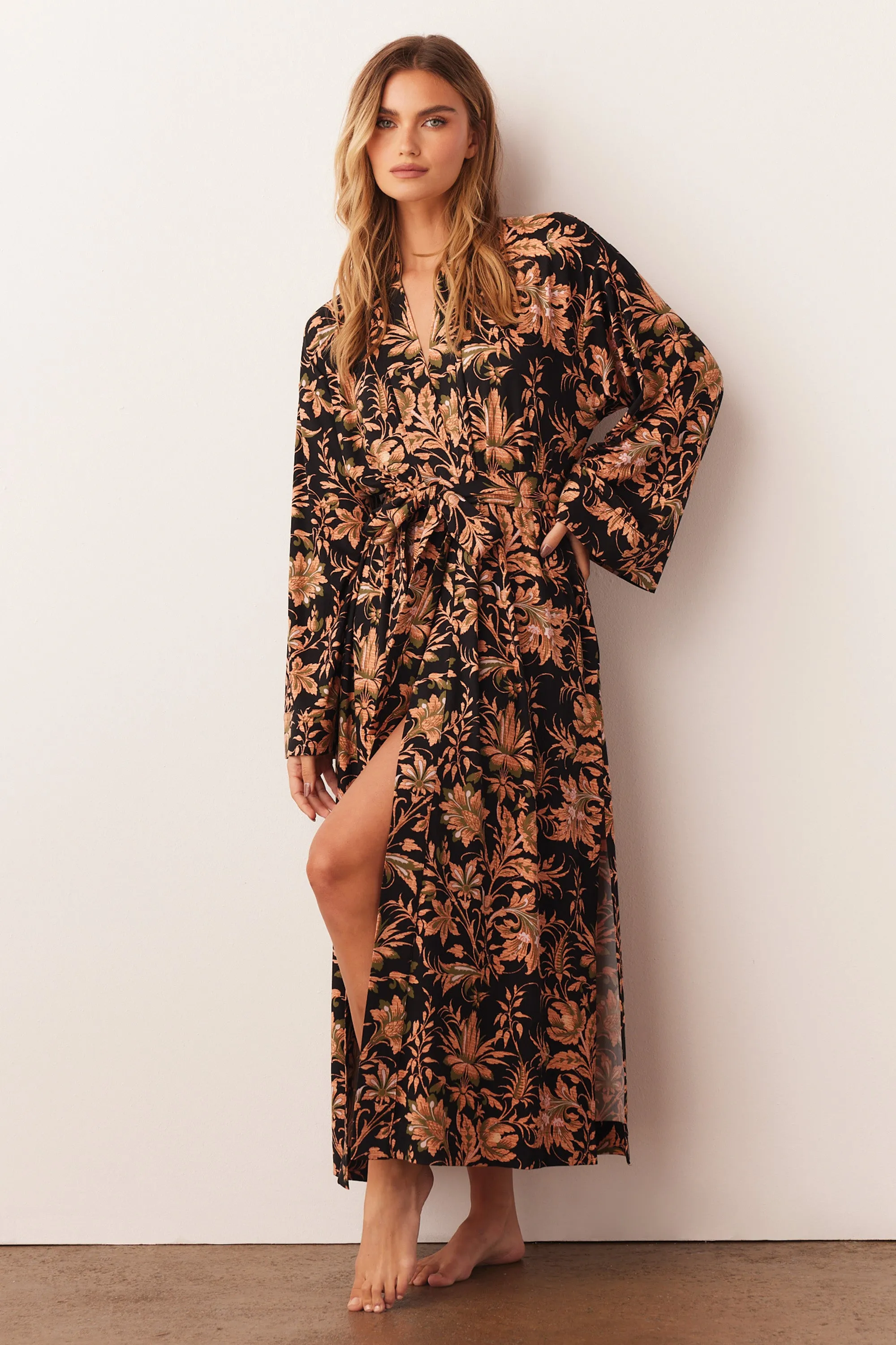 Kaia Kimono Robe | Damask