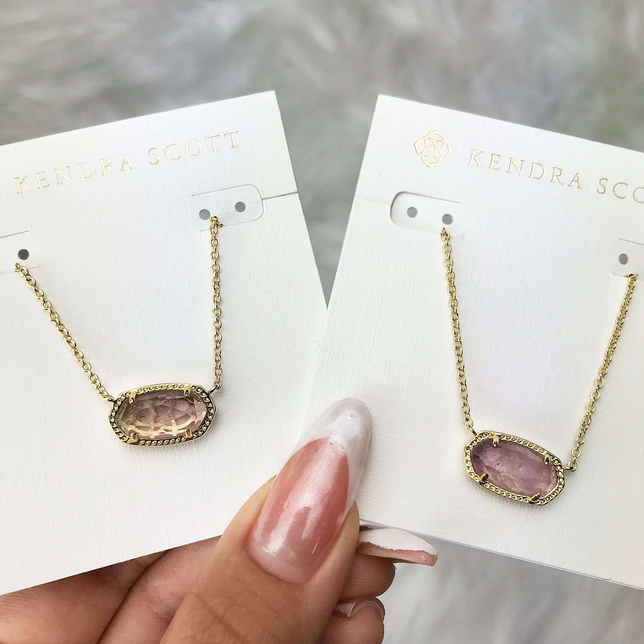 Kendra Scott Elisa Oval Pendant Necklace in Amethyst and Gold Plated